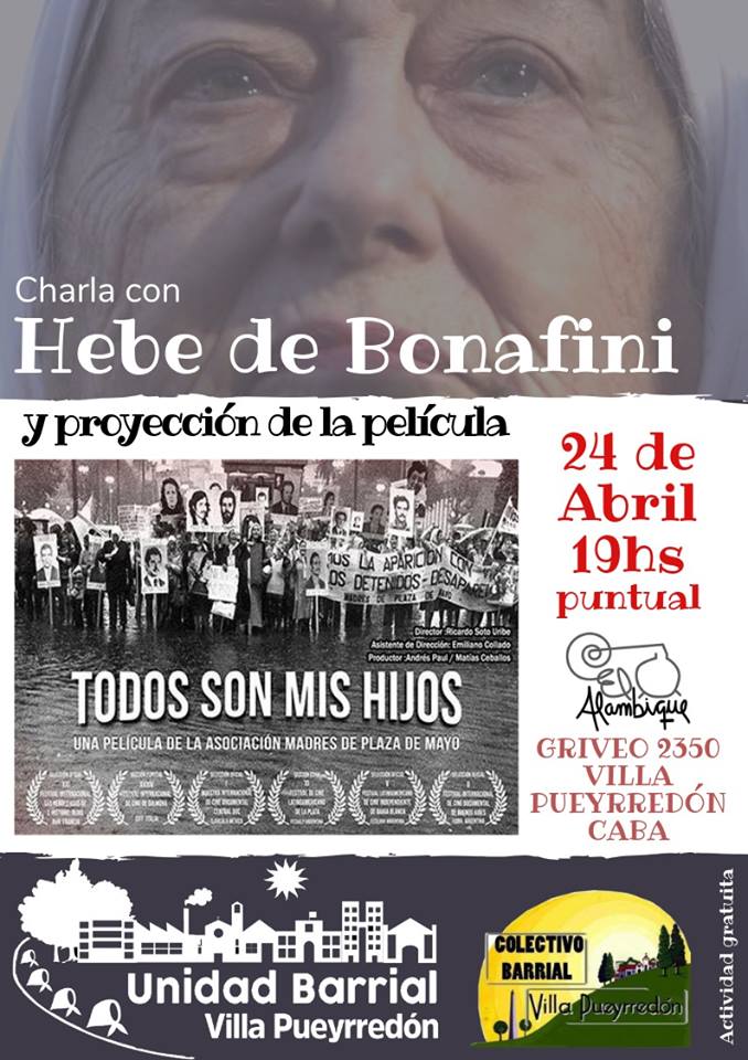 proyeccion pelicula hebe de bonafni