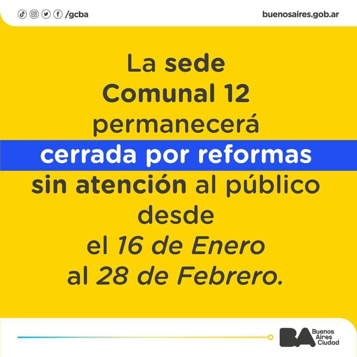 sede comunal 12 cierre